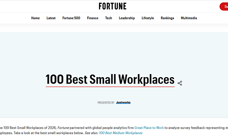 Fortune ranking homepage